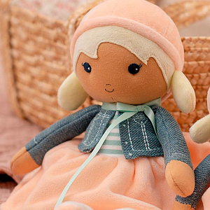 Текстильная кукла Kaloo "Chloé", в розовом платье, серия "Tendresse de Kaloo", 25 см